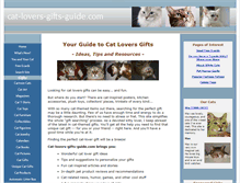 Tablet Screenshot of cat-lovers-gifts-guide.com